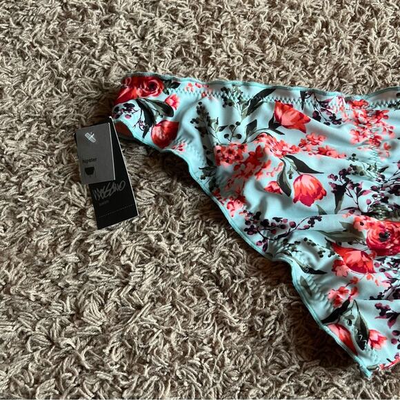 NWT! Mossimo Blue Floral Hipster Swim Bikini Bottoms Size XL - Picture 10 of 12